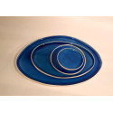 Blue eye, four glazed plates