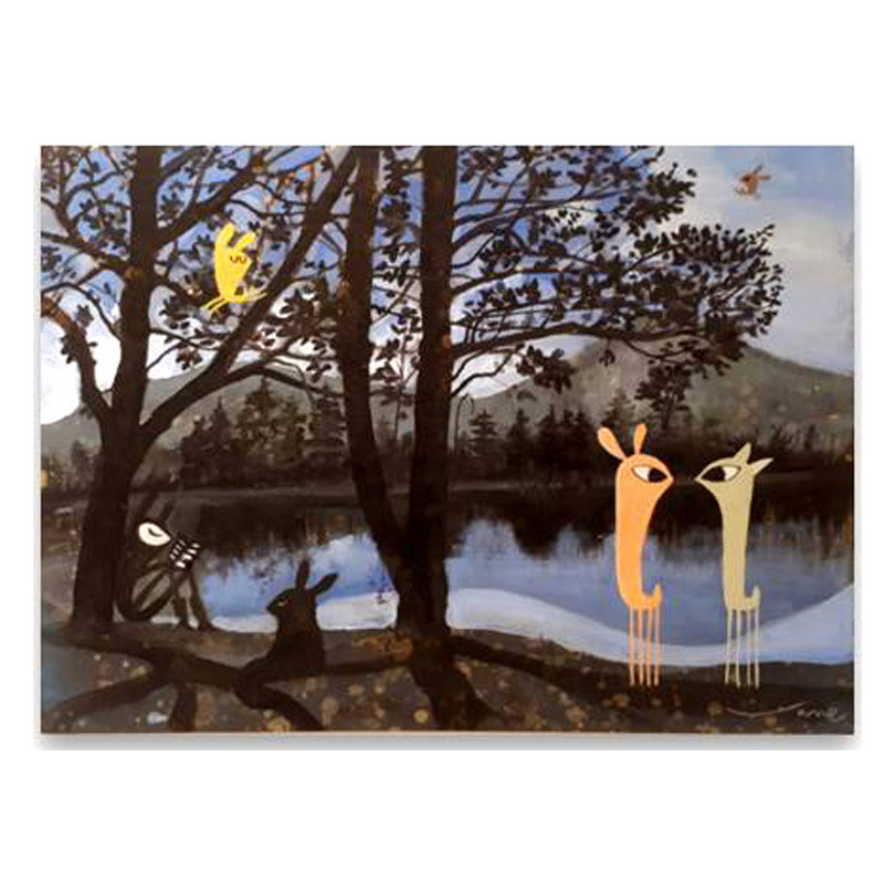 Guspis en el lago, painting by V. Linares