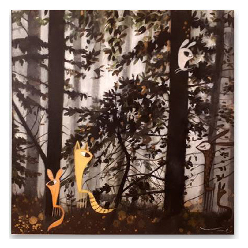 Guspis en el bosque, cuadro de V. Linares