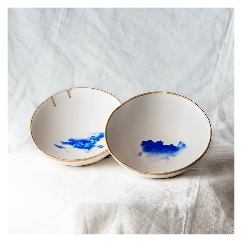 CLOUD bowl, handmade ceramic bowl with cloud decoration