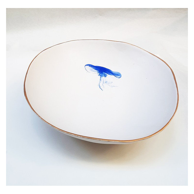 JELLY FISH deep dish or ceramic artistic centerpiece