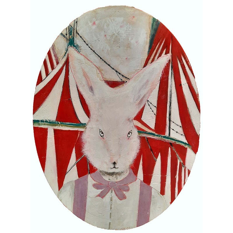 Bunny & Circus portrait painting by K. Fabrizzi