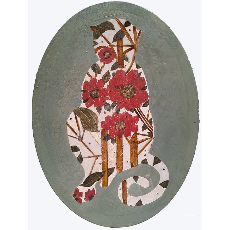 MONKEY'S SILHOUETTE cuadro: Silueta de Mono con flores de K. Fabrizzi