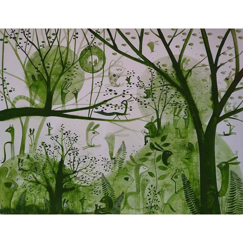 GUSPIRUS IN GREEN FOREST pintura de Vanessa Linares