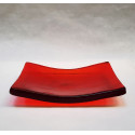 ONA RECTANGULAR red glass vacuum-pocket
