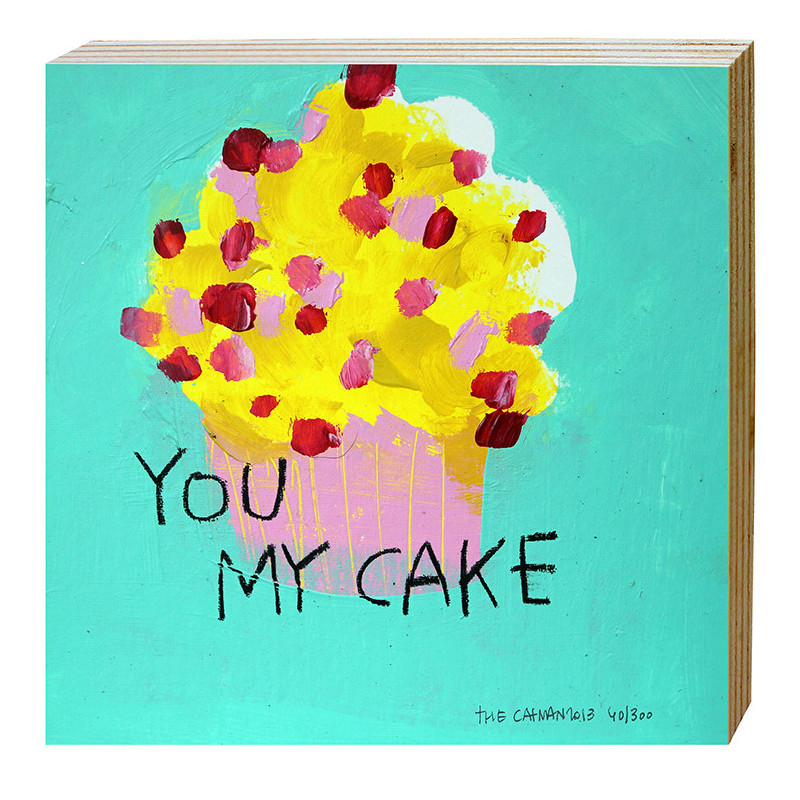 MY CAKE small painting by The Catman