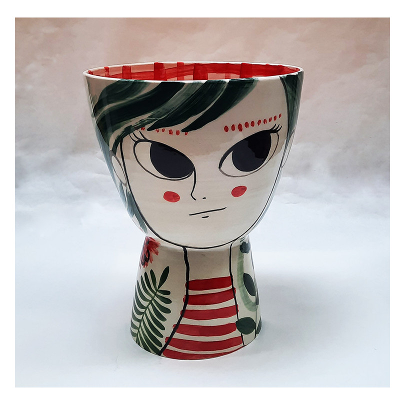PICNIC GIRL jarrón en ceramica pintada