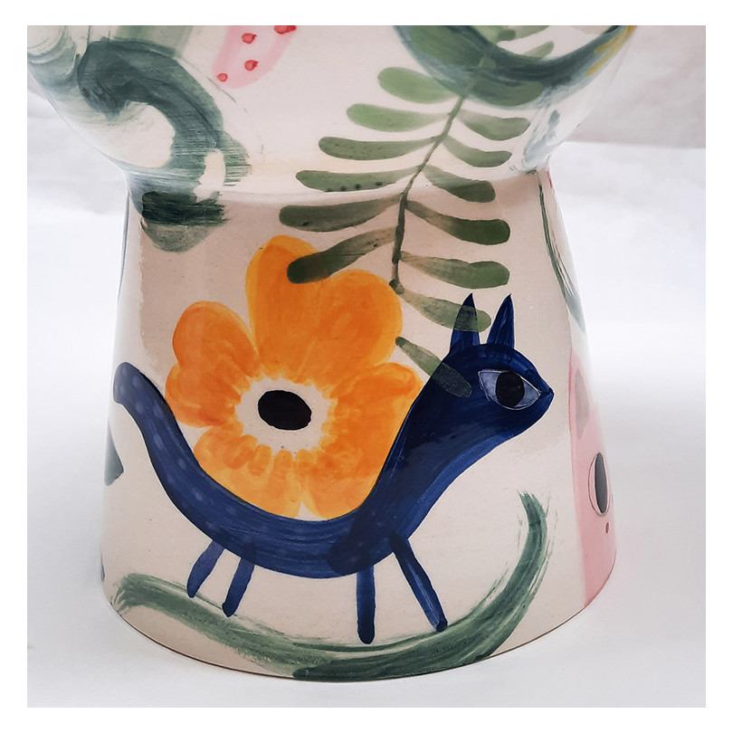 PICNIC GIRL vase grand format en céramique peinte
