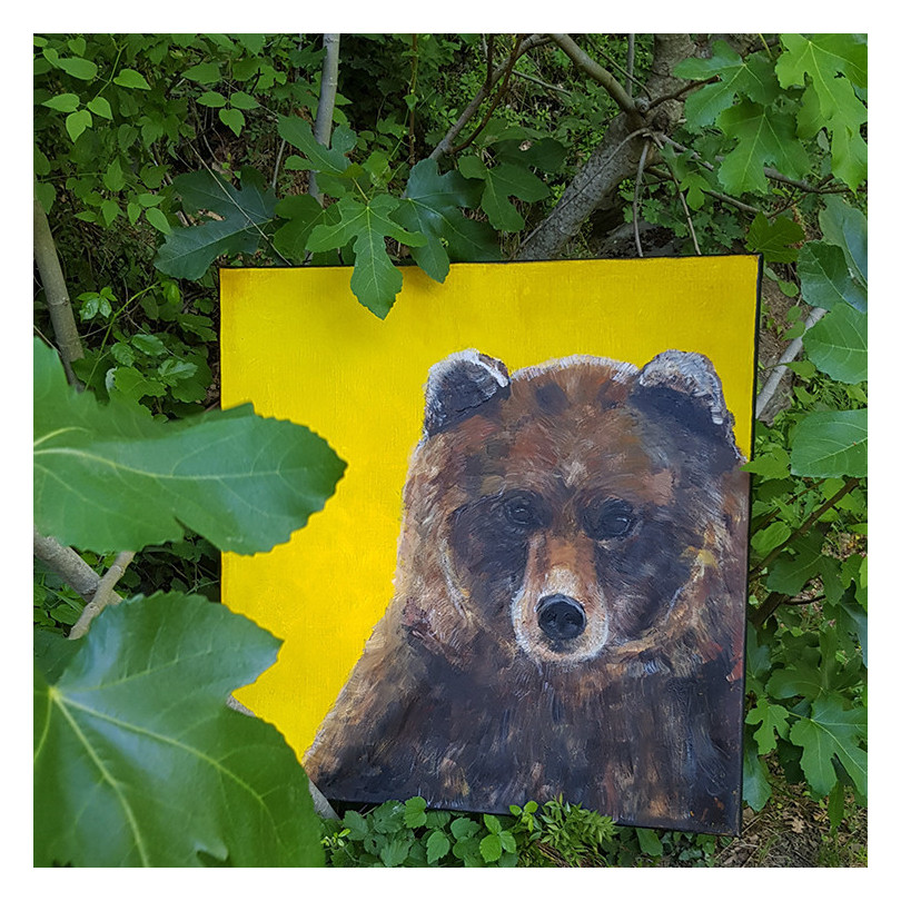 BEAR pintura, retrato de oso pintado por Marike Koot