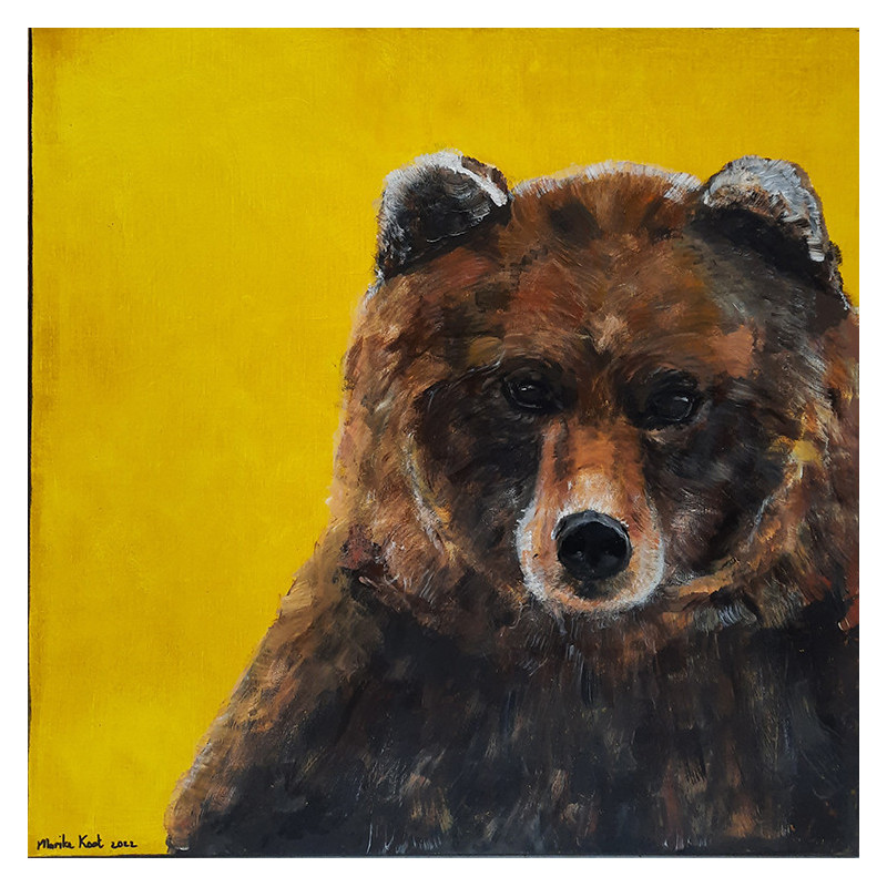 BEAR artwork, Bear portrait painting by Marike Koot