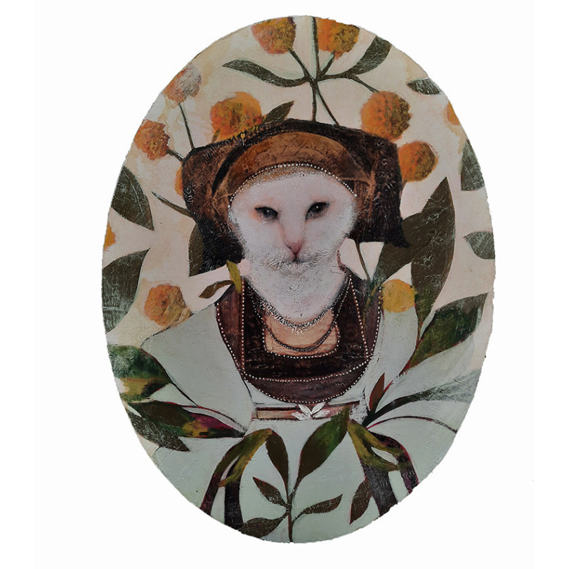 AGATHE retrato pintado de gata