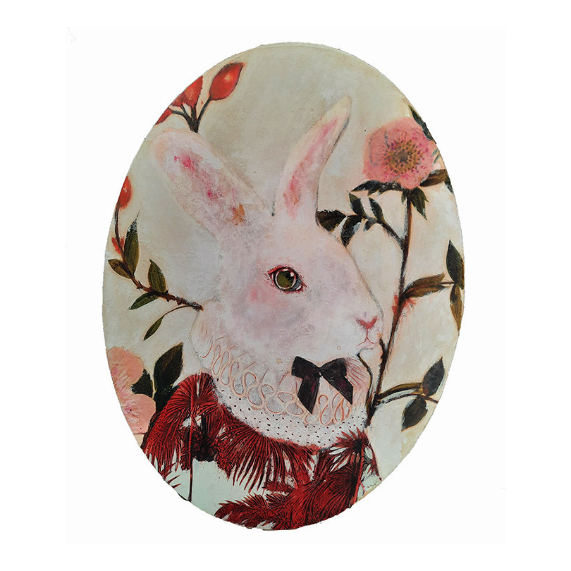 ANGE retrato pintado de conejo por K. Fabrizzi