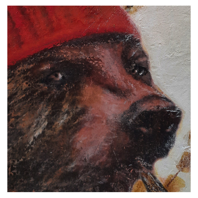 ROBERT portrait d'ours, peinture de Karenina Fabrizzi
