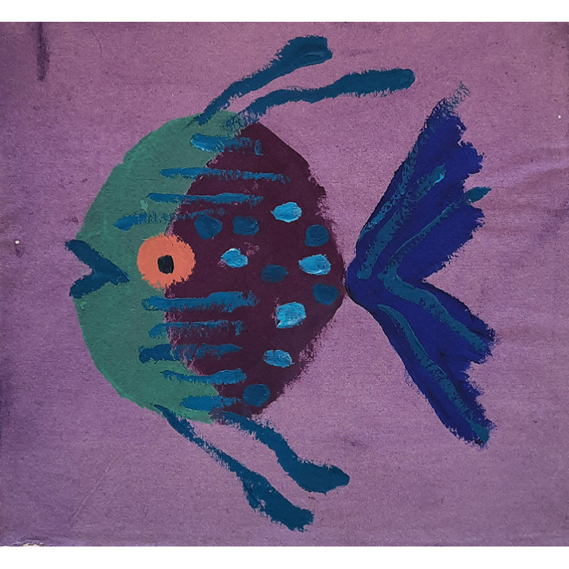 FUNNY FISH 224 painting, artwork by Susana del Baño