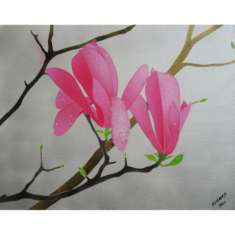 PALAIS ROYAL pintura, flores de Magnolia