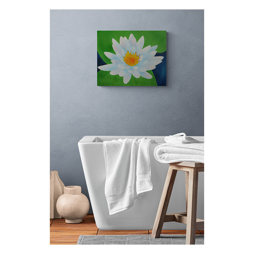 LOTUS pintura, cuadro flor de lotus de Azulaska