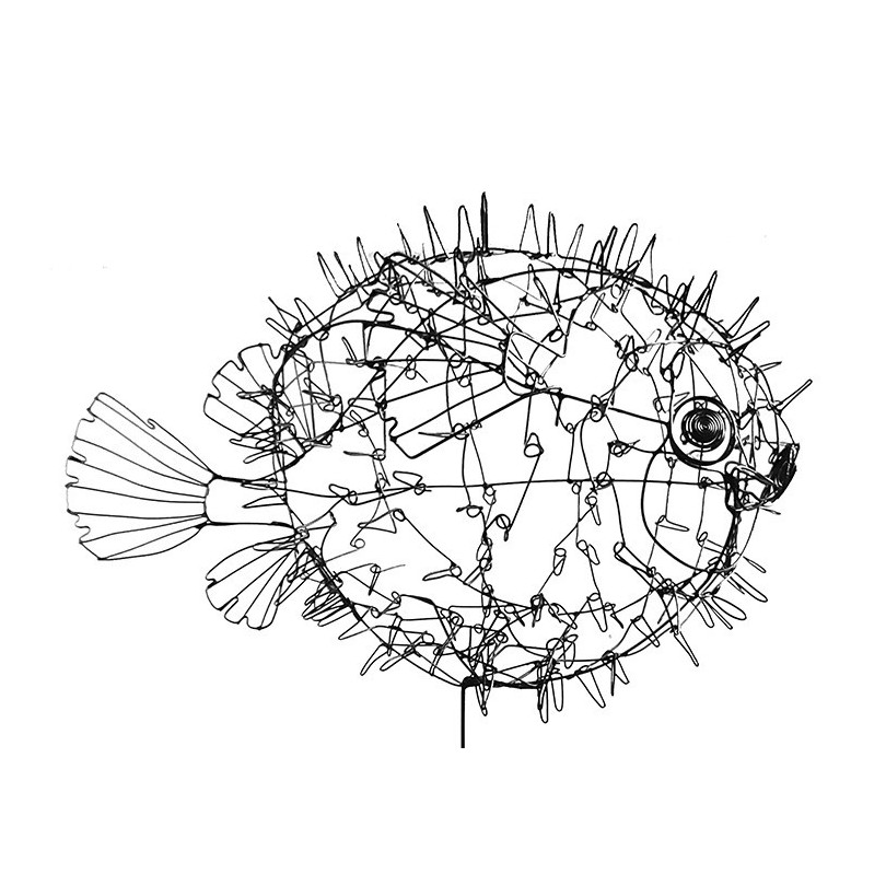 BLOW FISH wire sculpture