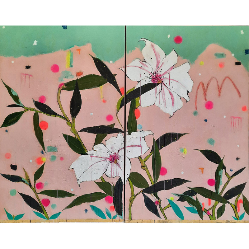 SWEET FOREST D painting, diptych by Karenina Fabrizzi