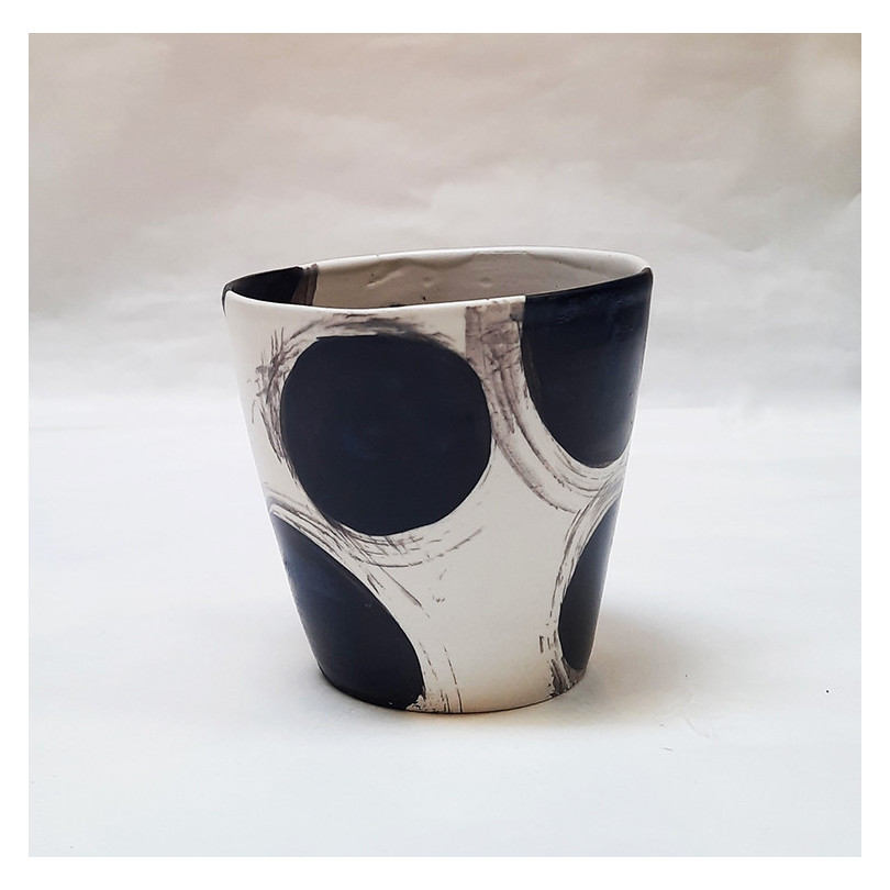 AZUL NEGRO 6 tazas o vasos en cerámica