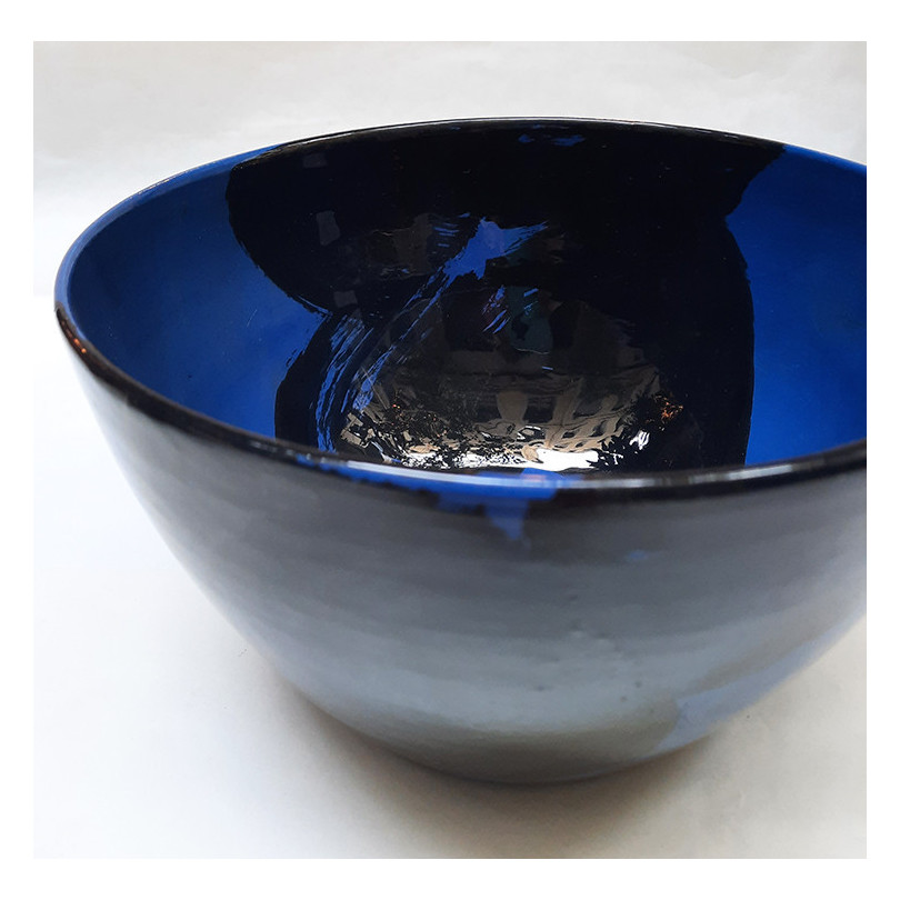 FLOR NEGRA ceramic salad bowl