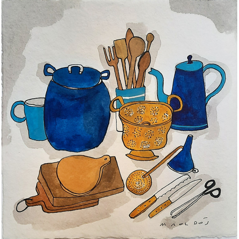 "Kitchen utensils" drawing by Montse Roldos