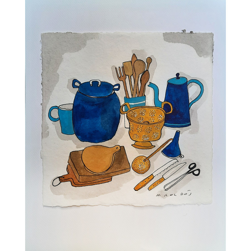"Kitchen utensils" drawing by Montse Roldos