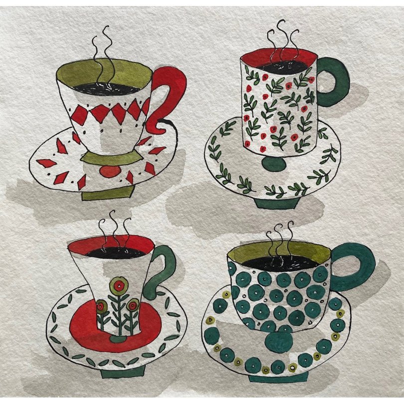Atwork 4 RED AND GREEN CUPS by Montse Roldos