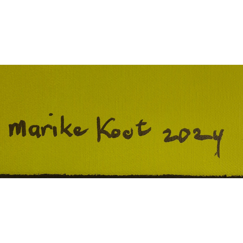 firma de la obra por el artista Marike Koot