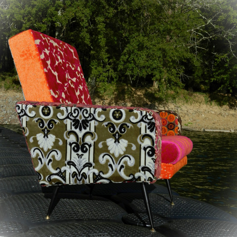 Mura, upholstered boho-chic armchair