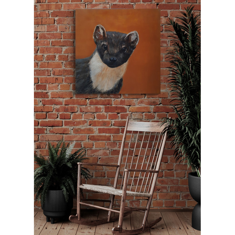 Pine Marten painting portrait by Marike Koot. Animal portrait