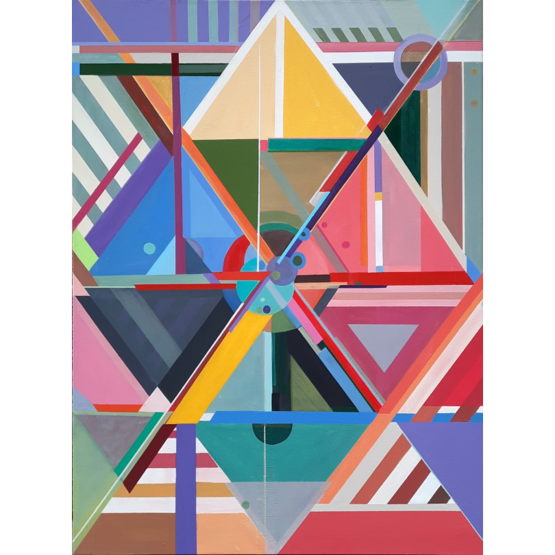 Geometric abrstract and colorfull artwork by Mainman for Ici et Là gallery