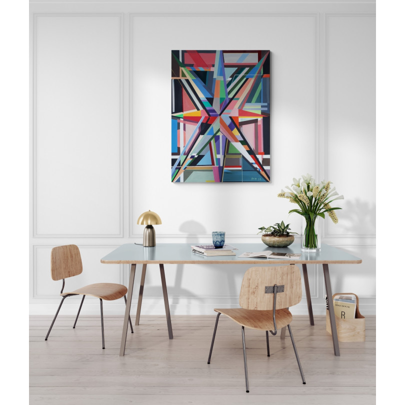 geometric abstract painting by Mainman for Ici et Là gallery