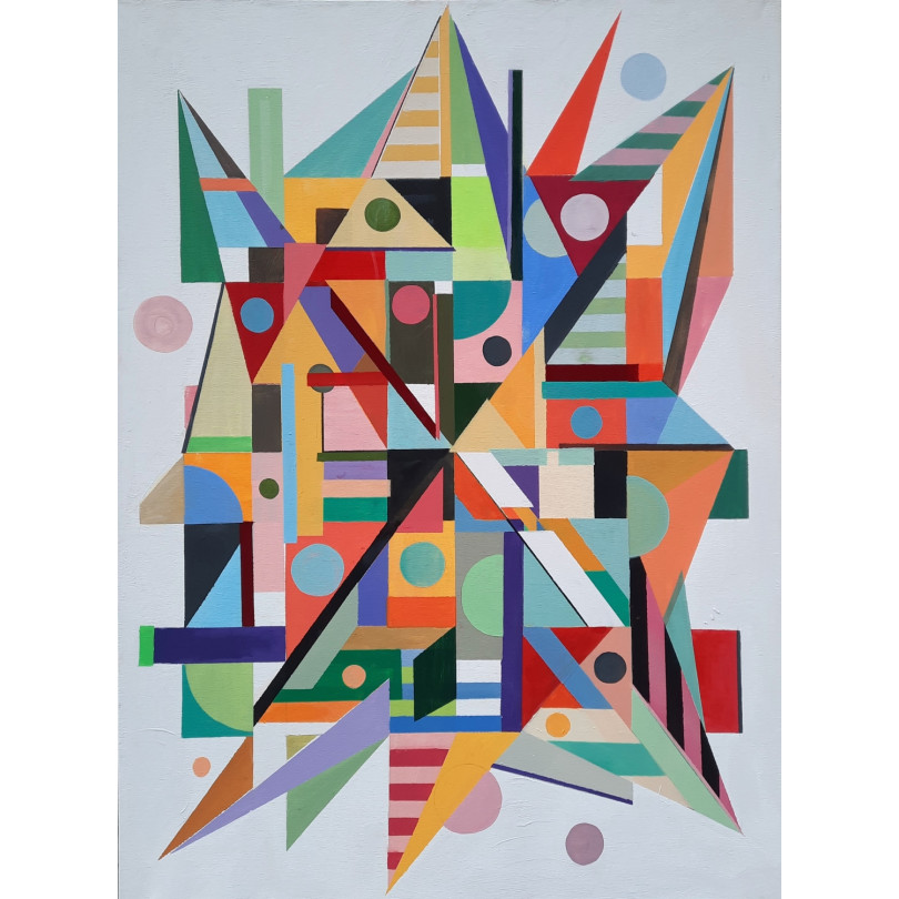 Geometric abstract and colorfull painting by Mainman