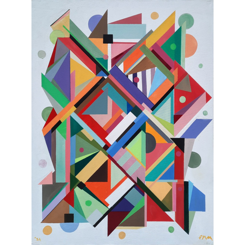 Geometric abstraction painting by Mainam (Pedro Martinez Marín)