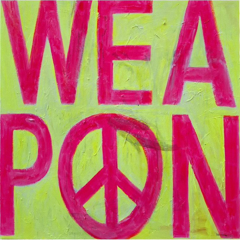 WEAPON contemporary painting by The Catman for ICI ET LÀ gallery