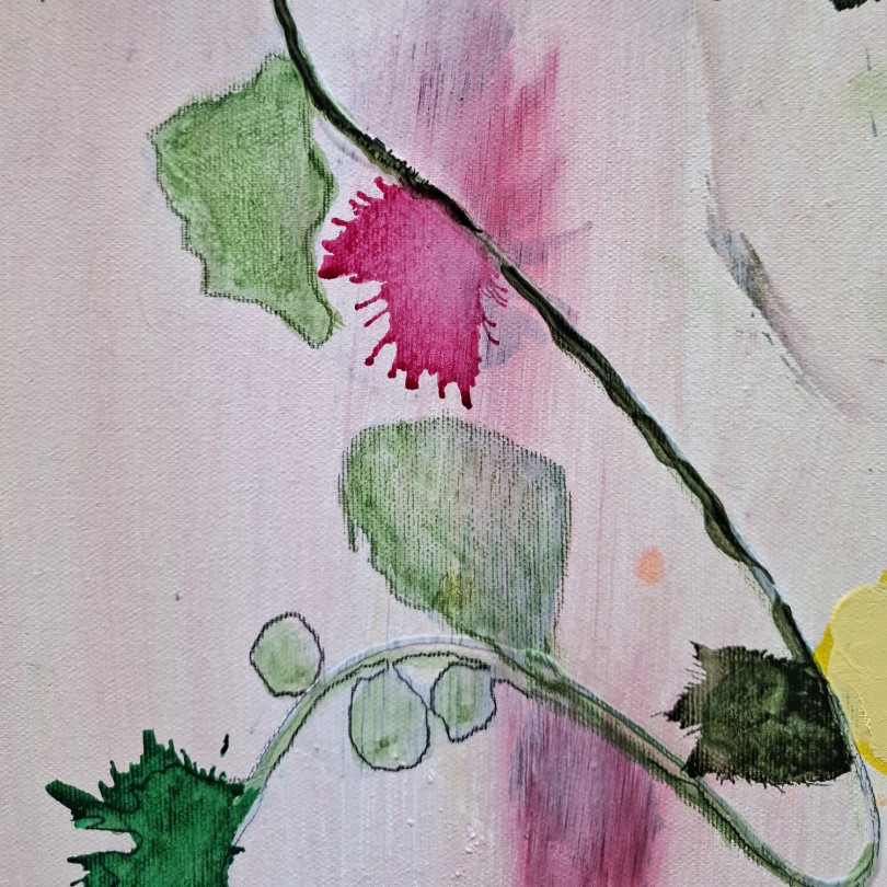 Obra abstracta y colorida inspirada de la naturaleza del artista Pedro Martinez Marín