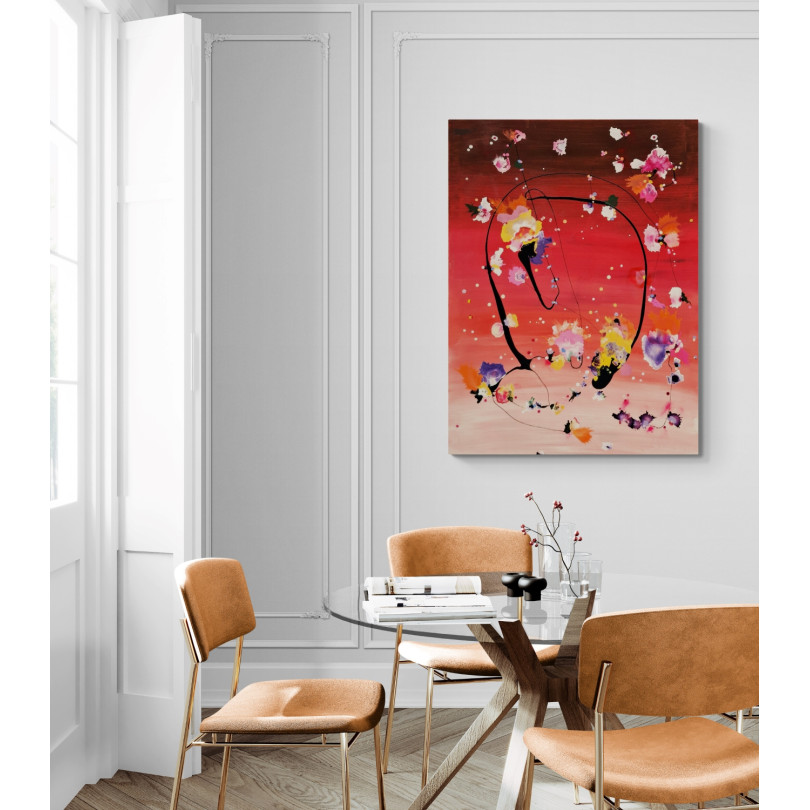 Obra de arte colorida del movimiento expresionismo abstracto del artista Pedro Martínez Marín, conocido como Mainman.