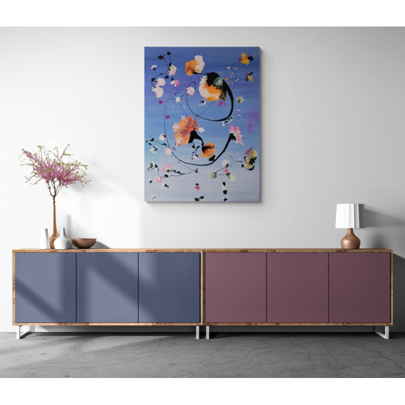 Peinture semi-abstraite et florale de l'artiste Pedro Martinez Marín