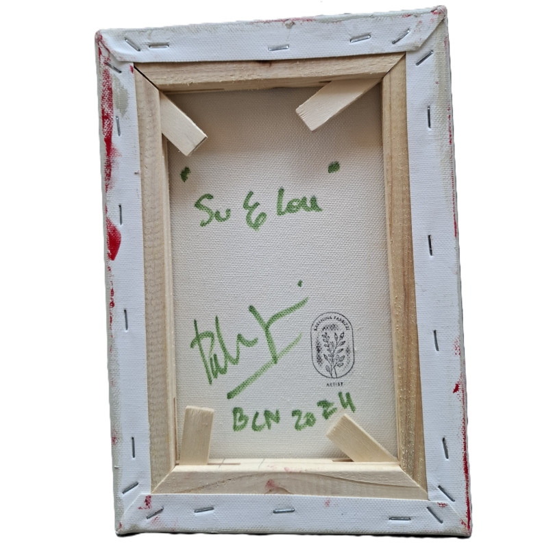 SU & LU retrato pintado de dos galgos vestidos, obra de Karenina Fabrizzi