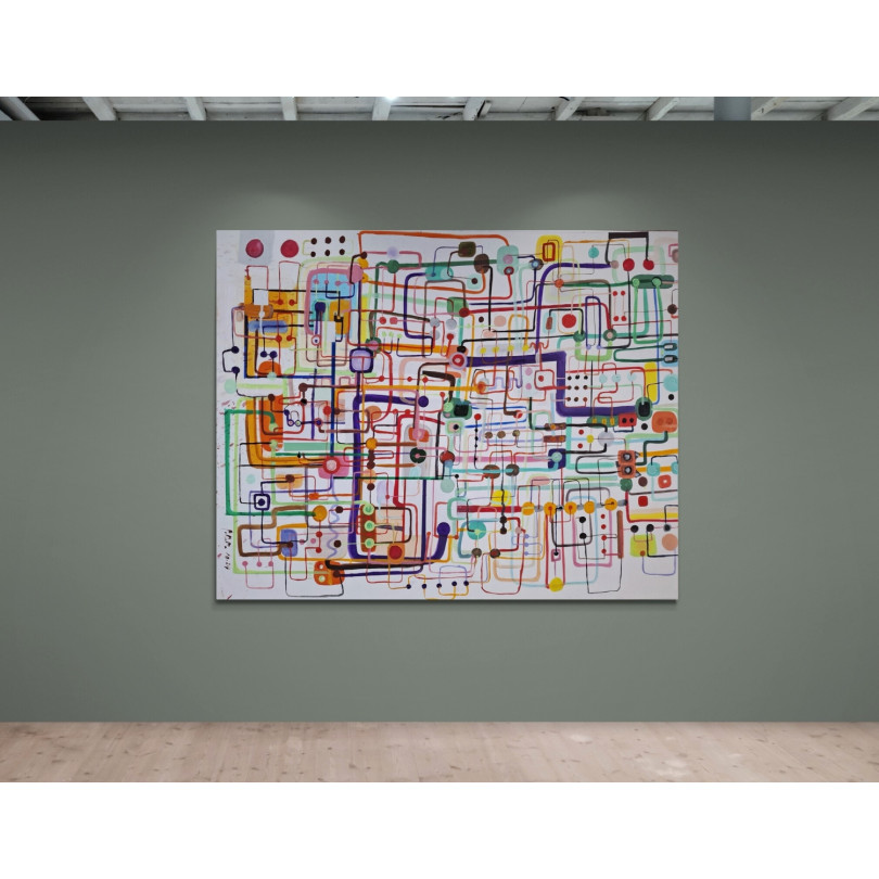 CONNECTIONS obra colorida de grande formato del artista Pedro Martinez Marín