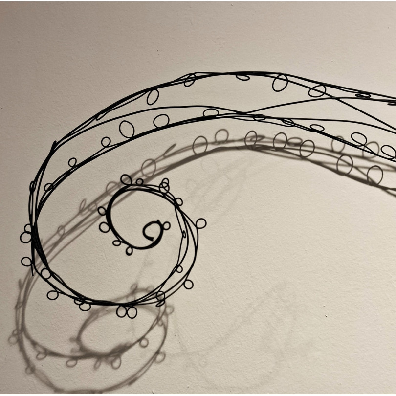 Escultura Pulpo enmarcado en alambre