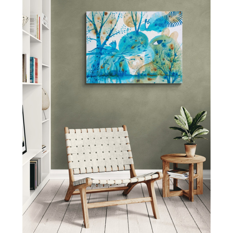 LEJOS DEL MUNDO DE LOS HOMBRES peinture de Vanessa Linares pour ICI ET LÀ