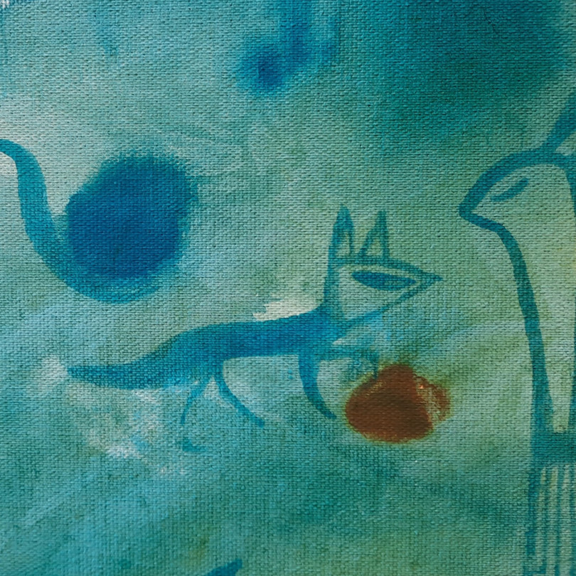 LEJOS DEL MUNDO DE LOS HOMBRES peinture de Vanessa Linares pour ICI ET LÀ