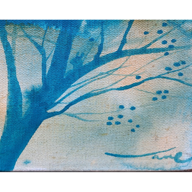 LEJOS DEL MUNDO DE LOS HOMBRES hand painting by Vanessa Linares for ICI ET LÀ