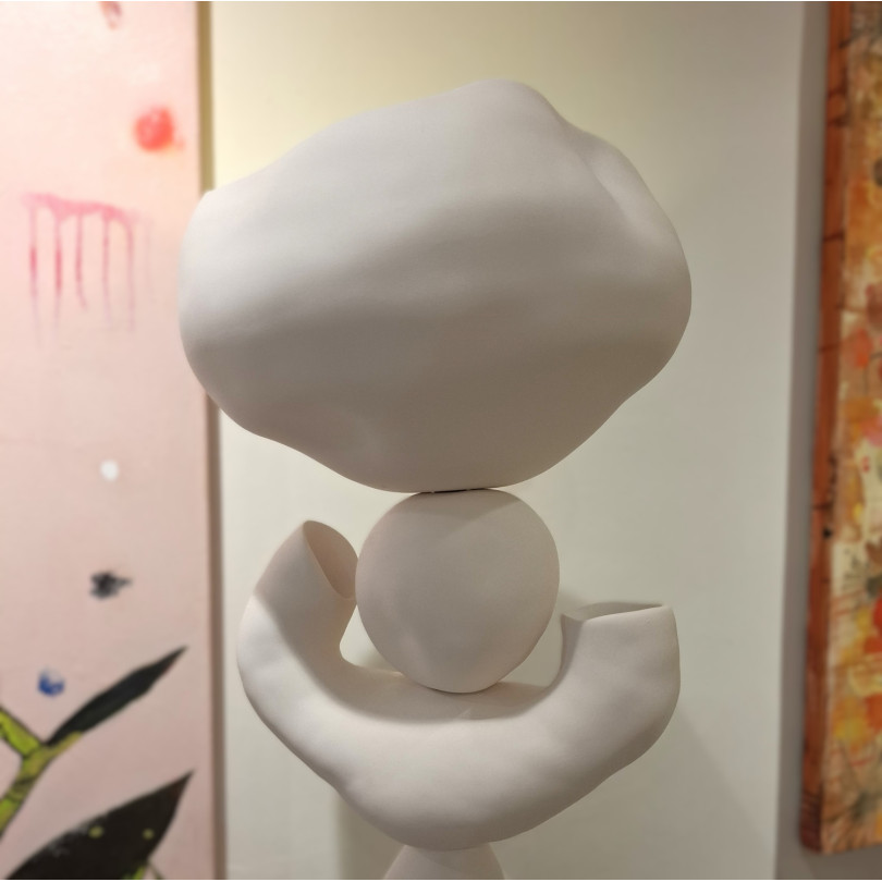 Totem-shaped Floor Lamp, Handcrafted Ceramic Lighting