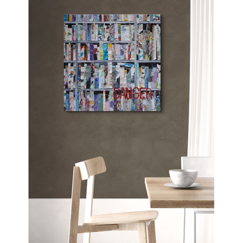 Pintura DANGER: Biblioteca falsa de The Catman para Ici et Là