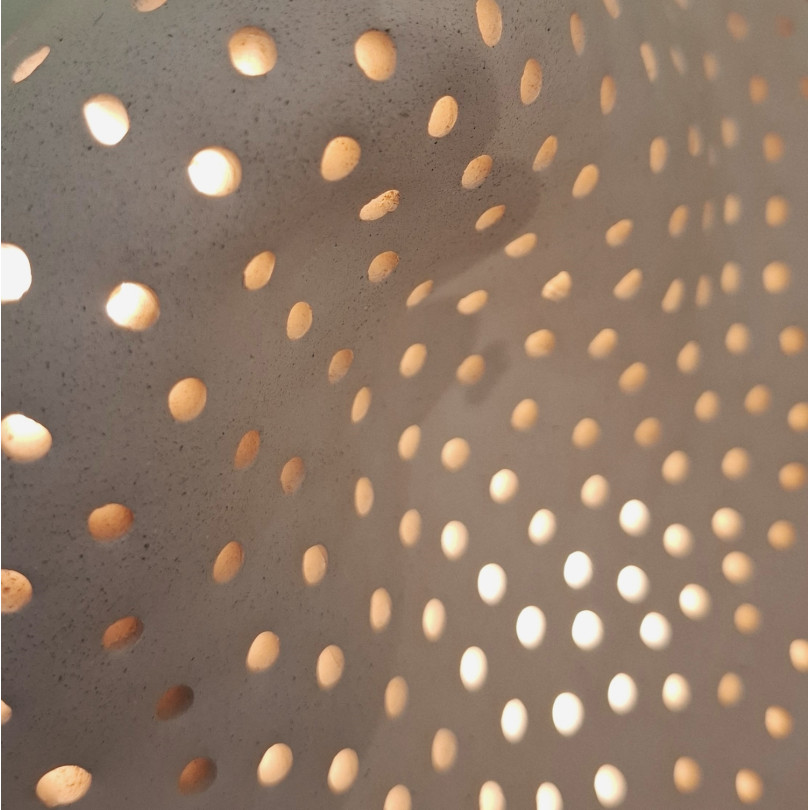 Ambient Lamp in White Pierced Ceramic