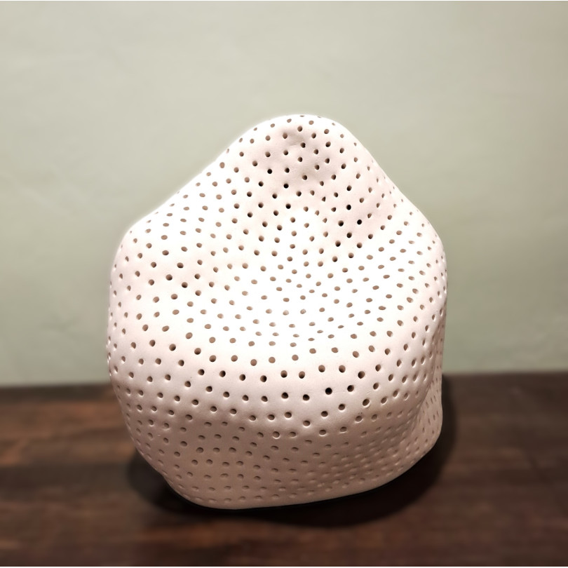 Ambient Lamp in White Pierced Ceramic