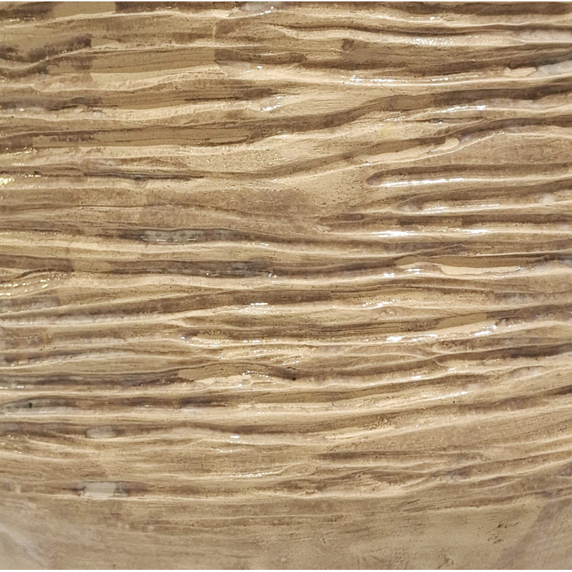 grand vase contemporain en grès strié, pièce unique