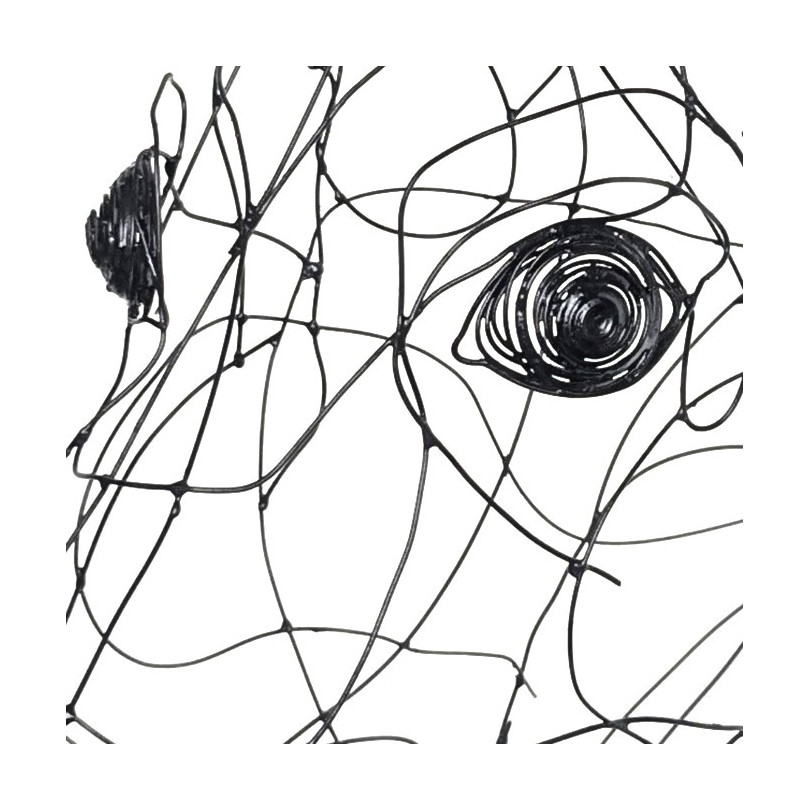 Roe Deer head trophy sculpture in welded wire